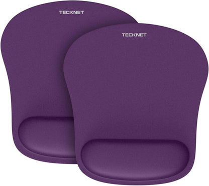 TECKNET Mouse Pad with Wrist Support, Ergonomic Gaming Mouse Pad Pain Relief, Portable Comfortable Mousepad for Computer, Laptop, Office, Home Non-Slip Base, Waterproof Surface - Black