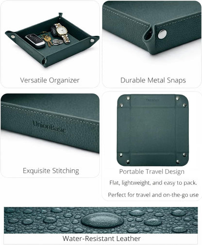 UnionBasic Small Valet Tray, Jewelry Tray for Rings Watches Earrings, Entryway Catchall Caddy for Coins Keys Change, Nightstand Bedside Valet Holder, Trays for Electronic Gadgets, Beige - Colors B