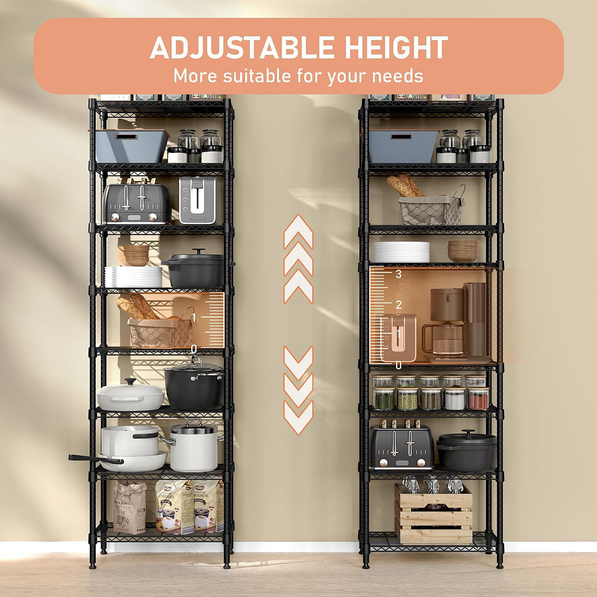 M MZG 450 lbs Steel Storage Shelving 3-Tier Utility Shelving Unit Steel Organizer Wire Rack for Home,Kitchen,Office (11.8" D x 17.7" W x 26.3" H) - Colors A