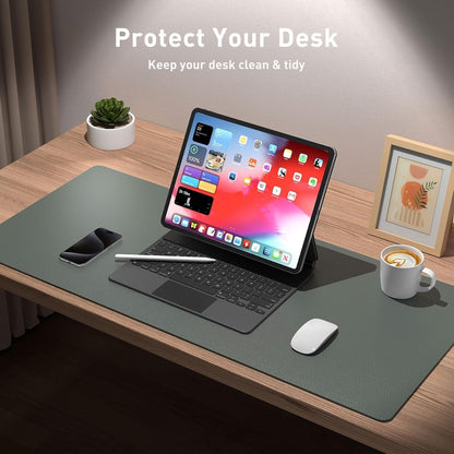 Bloss Leather Desk Pad and Keyboard Wrist Rest, Large Mouse Pad + Keyboard Pad+Mouse Wrist Support, Non-Slip Desk Mat Protector for Office, Home(31.5×15.7 Inches,Beige) - Colors B