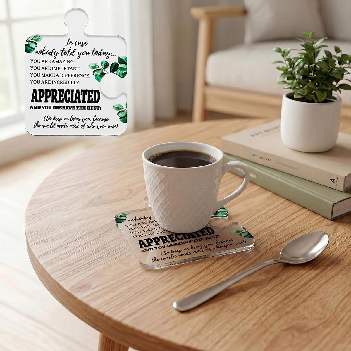 Chaos Coordinator Coasters: Funny Coffee Coaster Set for Office Desk Accessories and Stress Relief Gifts,Acrylic Single Coaster,Office Coaster for Desk,Teacher, Employee Appreciation Gifts,