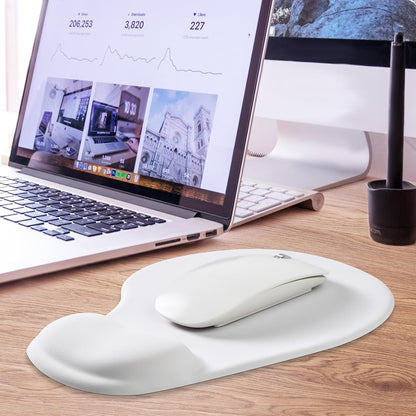 JIKIOU Mouse Pad, 2 Pack Ergonomic Mouse Pads with Comfortable Gel Wrist Rest Support and Smooth Cloth, Non-Slip PU Base for Easy Typing Pain Relief Durable and Easy to Clean Small Black