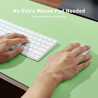 Aothia Leather Office Desk Pad Protector, Non-Slip PU Leather Desk Blotter, Waterproof Laptop Writing Mouse Pad for Office and Home, Black, 31.5" x 15.7" - Colors A