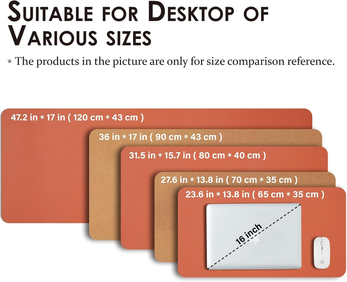 Large Cork Desk Mat - 47.2"x 17" Desk Pad for Office and Home - Ideal for Large Mouse Pad and Desk Mats on Top of Desks(Dark Green)
