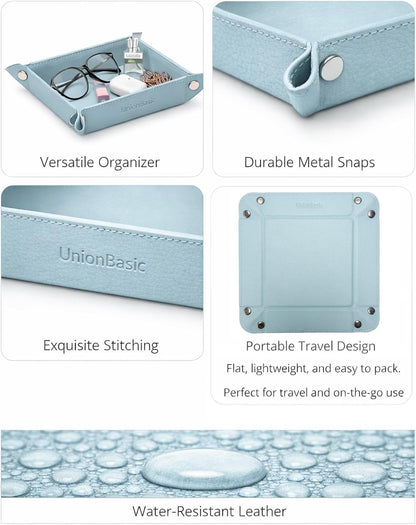 UnionBasic Small Valet Tray, Jewelry Tray for Rings Watches Earrings, Entryway Catchall Caddy for Coins Keys Change, Nightstand Bedside Valet Holder, Trays for Electronic Gadgets, Beige - Colors B