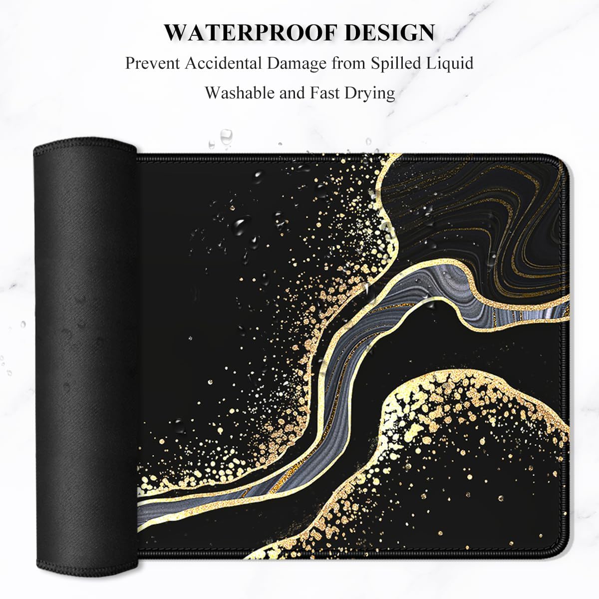 Auhoahsil Desk Mat, Ultra Large Mouse Pad, XXL Gaming Mousepad, Green Tropical Leaves Deskpad, Big Extended Full Size Mouse Pad, Desktop Desk Matt for Keyboard, Laptop & Computer, 35.5 x 15.7 in - Colors B
