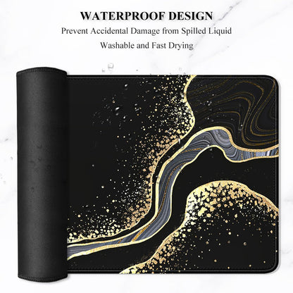 Auhoahsil Desk Mat, Ultra Large Mouse Pad, XXL Gaming Mousepad, Green Tropical Leaves Deskpad, Big Extended Full Size Mouse Pad, Desktop Desk Matt for Keyboard, Laptop & Computer, 35.5 x 15.7 in - Colors B