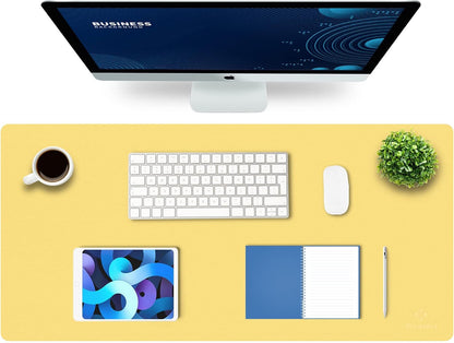 K KNODEL Large Office Leather Desk Mat, Mouse and Keyboard Pad, Computer and Laptop Mat, Desktop Protector and Cover, Writing Pad and Blotter (31.5"x15.7", Black)