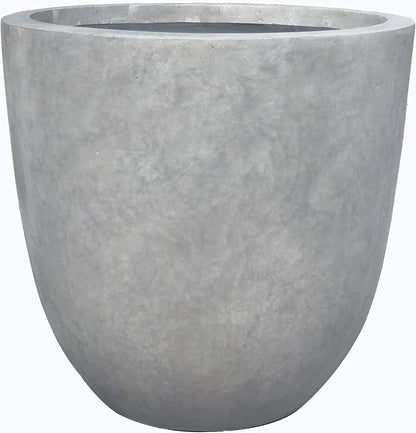 Kante 8.9" H x 10" W Small Concrete Planter, Compact Desktop Plant Pot with Drainage Hole & Rubber Plug – Lightweight Breathable Cement Container for Succulents, Cactus, Herbs, Indoor Outdoor, Gift