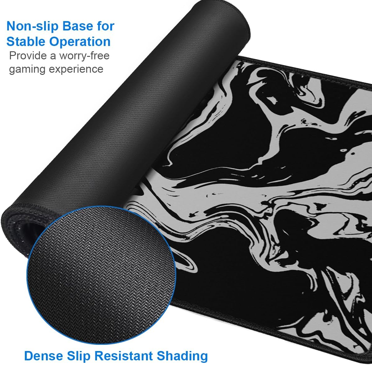 Large Gaming Mouse Pad, 31.5x15.7 inch Large Extended Computer Keyboard Mouse Mat, Water Resist Non-Slip Mousepad Rubber Base Long XXL Desk Mouse Pad for Work & Gaming, Office & Home, Black