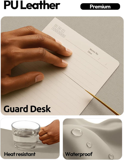 YSAGi Leather Desk Pad Protector, Office Desk Mat, Large Mouse Pad, Non-Slip PU Leather Desk Blotter, Waterproof Laptop Desk Writing Pad for Office and Home (23.6" x 13.8", Eggshell) - Colors A