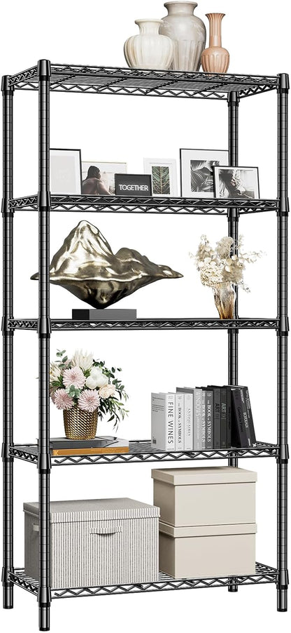 M MZG 450 lbs Steel Storage Shelving 3-Tier Utility Shelving Unit Steel Organizer Wire Rack for Home,Kitchen,Office (11.8" D x 17.7" W x 26.3" H) - Colors A