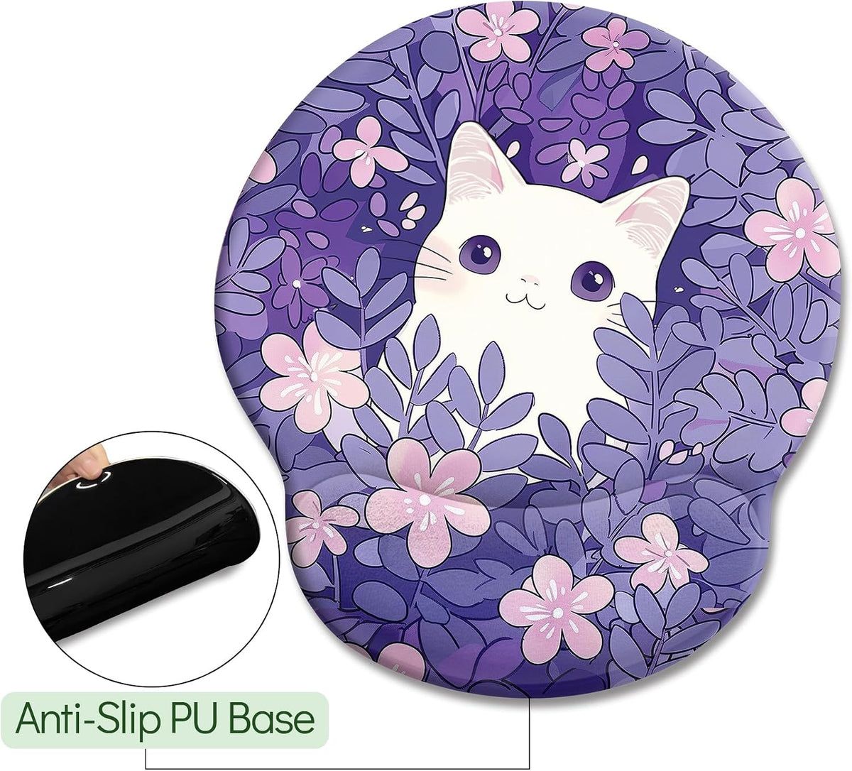 Funny Ergonomic Mouse Pad with Wrist Rest, Cat Desk Decor Gifts - Colors A