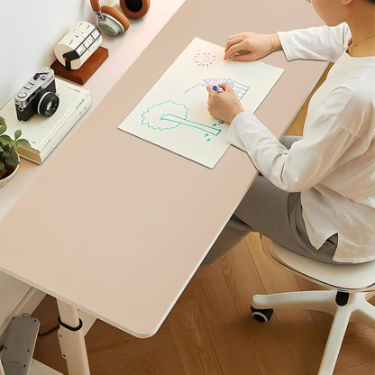 Bloss Leather Desk Pad and Keyboard Wrist Rest, Large Mouse Pad + Keyboard Pad+Mouse Wrist Support, Non-Slip Desk Mat Protector for Office, Home(31.5×15.7 Inches,Beige) - Colors A