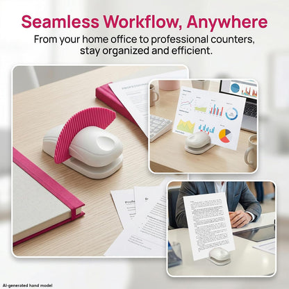 Paper Holder for Typing, White Typing Stand Document Holder with Weighted Base and Clip, Compact Paper Stand for Desk When Typing, Copy Holder for Notes, Forms and Office Work
