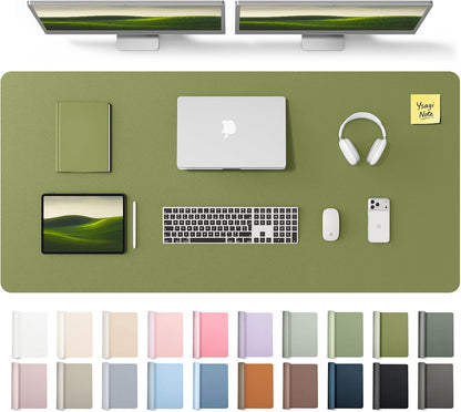 YSAGi Leather Desk Pad Protector, Large Mouse Pad, Non-Slip PU Leather Desk Blotter, Waterproof Writing Pad for Office and Home (31.5" x 15.8", Eggshell) - Colors B