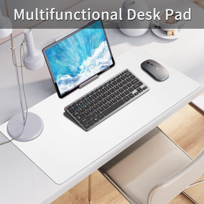 Bloss Leather Desk Pad and Keyboard Wrist Rest, Large Mouse Pad + Keyboard Pad+Mouse Wrist Support, Non-Slip Desk Mat Protector for Office, Home(31.5×15.7 Inches,Beige) - Colors A