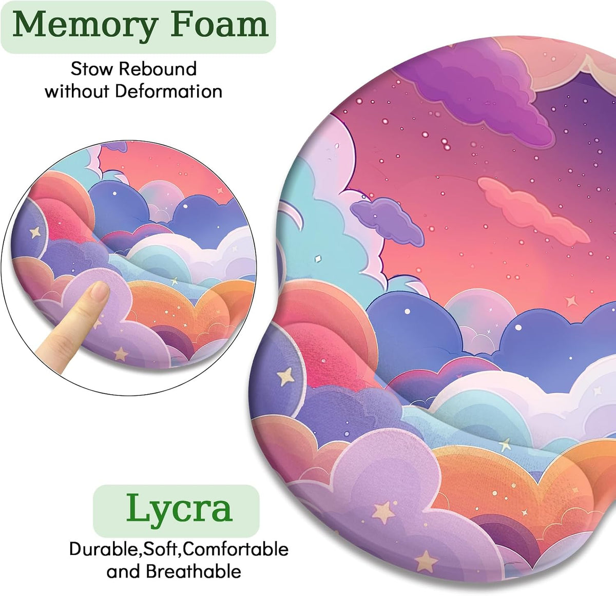 Funny Ergonomic Mouse Pad with Wrist Rest, Cat Desk Decor Gifts - Colors A