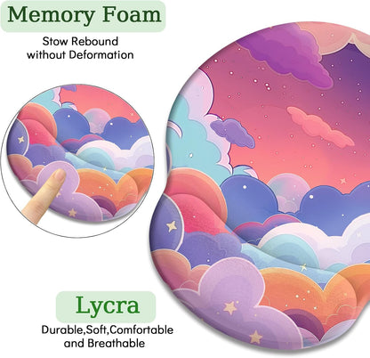 Funny Ergonomic Mouse Pad with Wrist Rest, Cat Desk Decor Gifts - Colors A