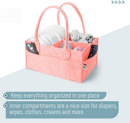 Baby Diaper Caddy Organizer, Gray, Medium