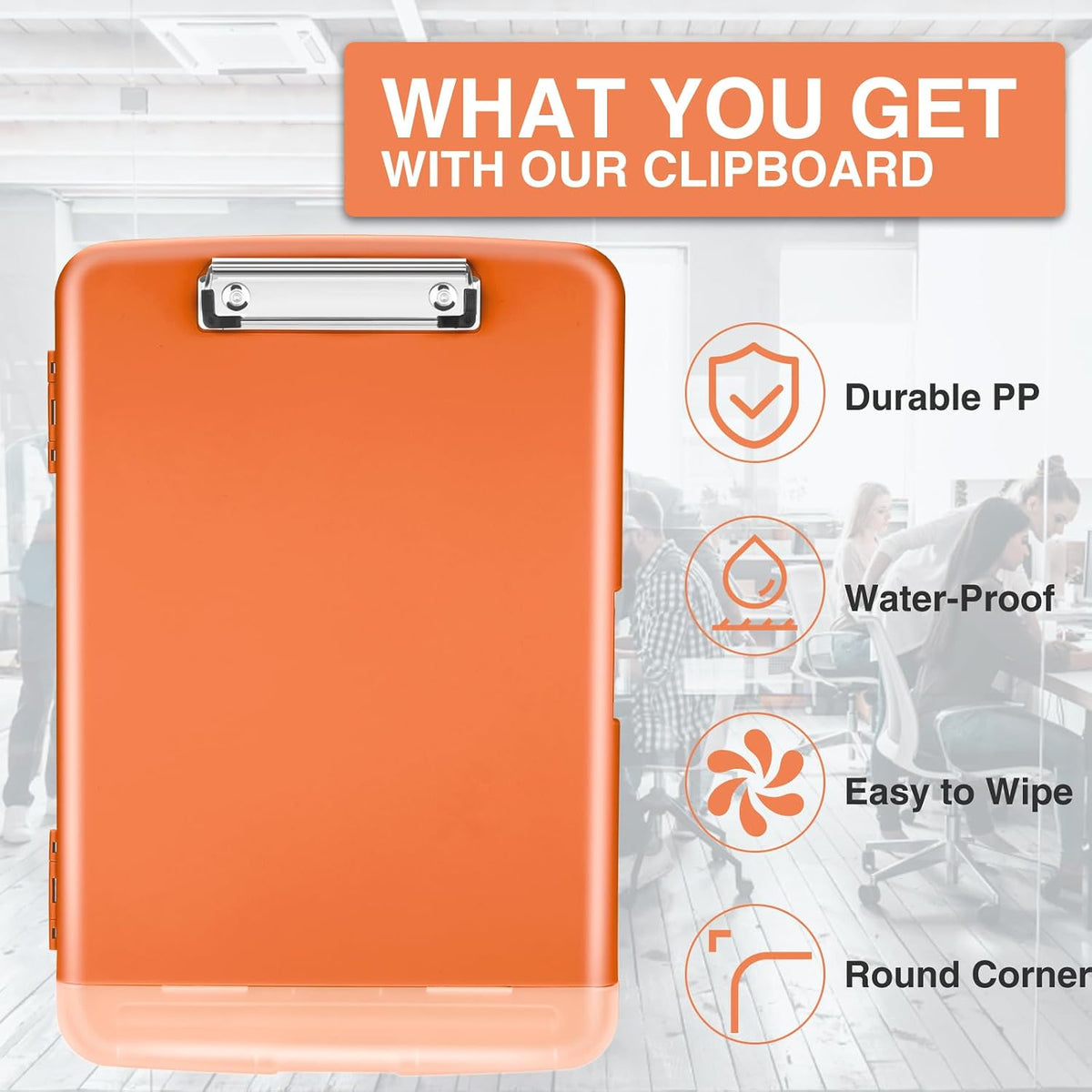 Clipboard with Storage, Clip Board 8.5 x 11 with Pen Holder, High Capacity Plastic Organization Case Box for Letter Legal A4 Size Paper, Nurses Teachers Must Haves, School & Office Supplies