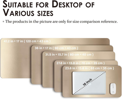 HOMIEAZICOZI Leather Desk Mat - Non-Slip PU Desk Pad for Office and Home - Desk Organization and Accessories - Ideal for Large Mouse Pad and Desk Mats on Top of Desks (Black,36''x 17'') (DPD-B-L)