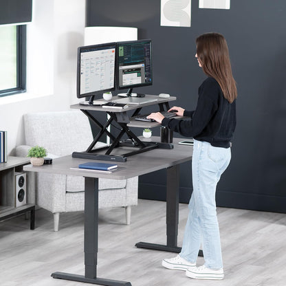 Black 32 in Standing Desk Converter, DESK-V000K