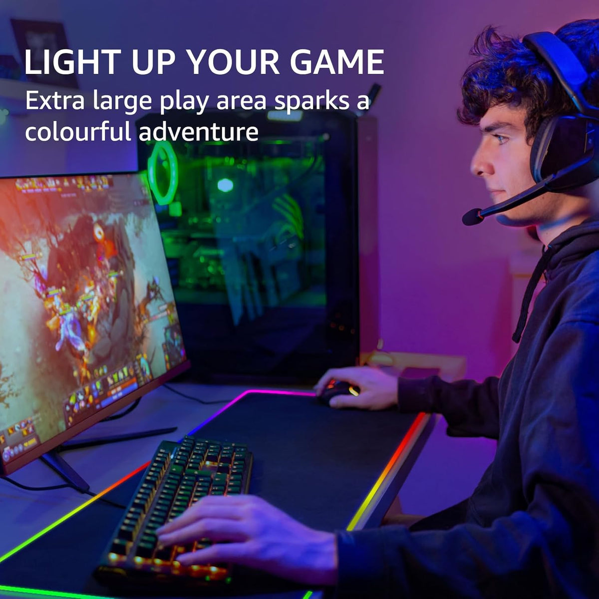 KTRIO Large Gaming Mouse Pad Desk Mat for Gamer, 31.5" x 11.8", Black, XL | Extended Size Design, Superior Micro-Weave Cloth, Non-Slip Rubber Base, Durable Stitched Edges, Water-Resistant Coating