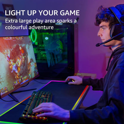 KTRIO Large Gaming Mouse Pad Desk Mat for Gamer, 31.5" x 11.8", Black, XL | Extended Size Design, Superior Micro-Weave Cloth, Non-Slip Rubber Base, Durable Stitched Edges, Water-Resistant Coating