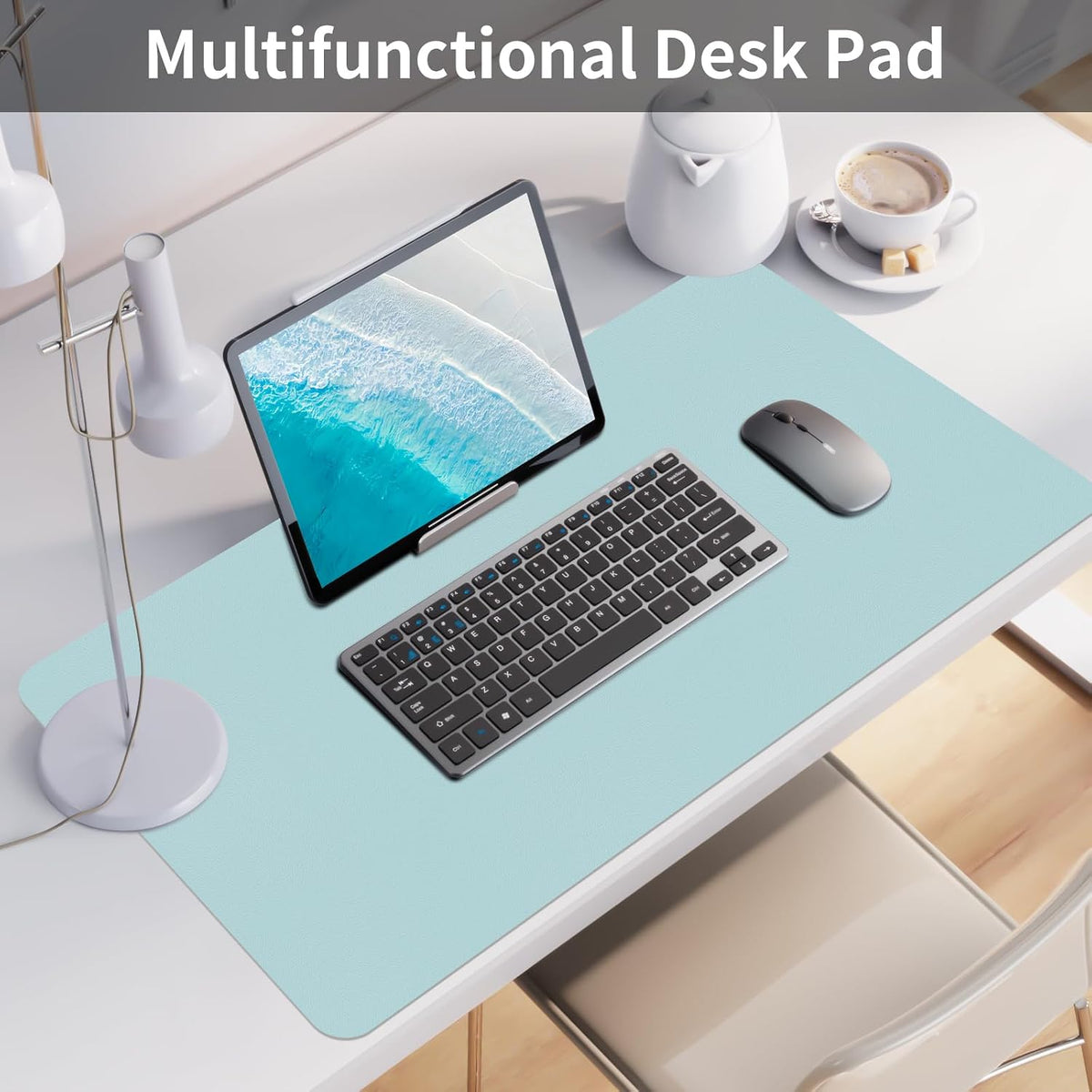 Bloss Leather Desk Pad and Keyboard Wrist Rest, Large Mouse Pad + Keyboard Pad+Mouse Wrist Support, Non-Slip Desk Mat Protector for Office, Home(31.5×15.7 Inches,Beige) - Colors A