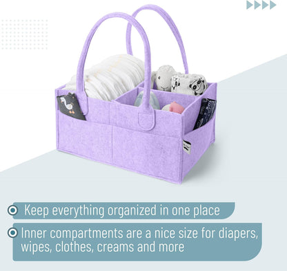 Baby Diaper Caddy Organizer, Gray, Medium