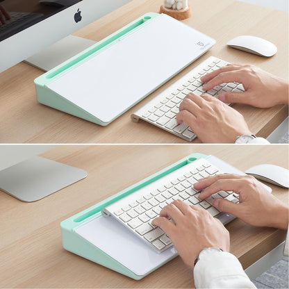 TSJ OFFICE Desktop Whiteboard Dry-Erase-Board - Computer Keyboard Stand White Board Surface Pad with Drawer, Desk Organizers with Accessories for Office, Home, School Supplies - Black