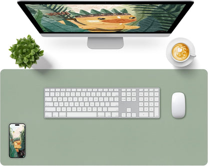 Bloss Leather Desk Pad and Keyboard Wrist Rest, Large Mouse Pad + Keyboard Pad+Mouse Wrist Support, Non-Slip Desk Mat Protector for Office, Home(31.5×15.7 Inches,Beige) - Colors A