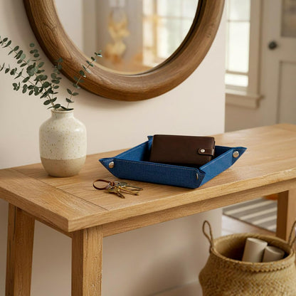 UnionBasic Small Valet Tray, Jewelry Tray for Rings Watches Earrings, Entryway Catchall Caddy for Coins Keys Change, Nightstand Bedside Valet Holder, Trays for Electronic Gadgets, Beige - Colors B