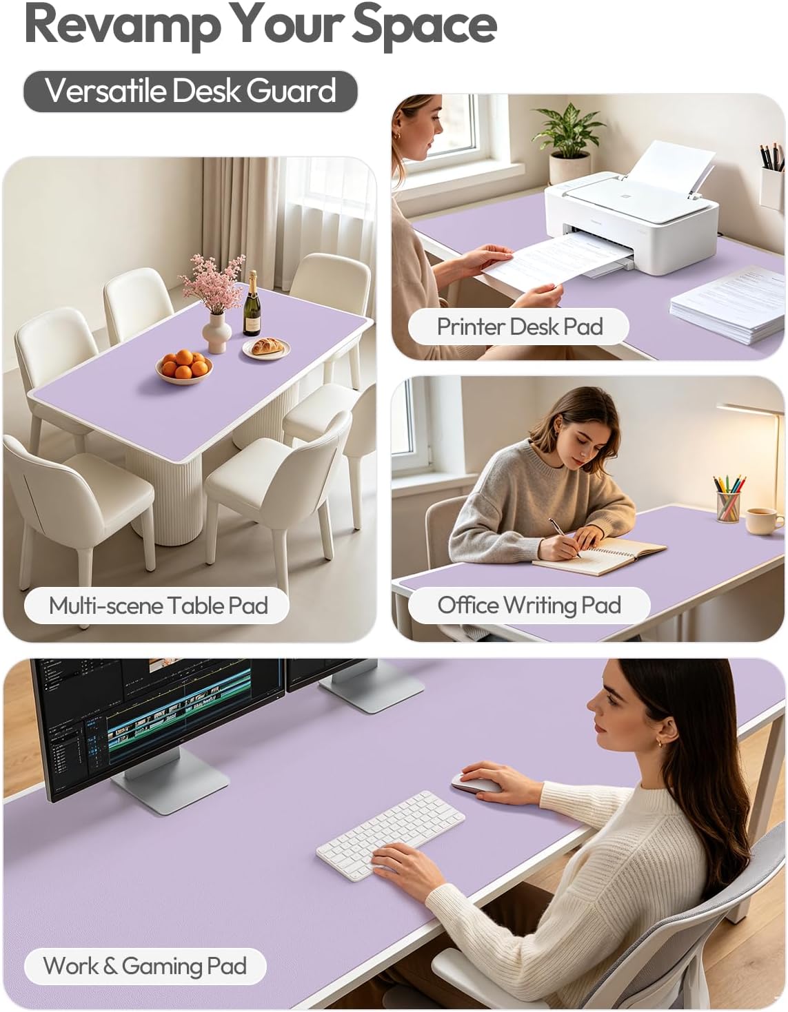 YSAGi Leather Desk Pad Protector, Office Desk Mat, Large Mouse Pad, Non-Slip PU Leather Desk Blotter, Waterproof Laptop Desk Writing Pad for Office and Home (23.6" x 13.8", Eggshell) - Colors B