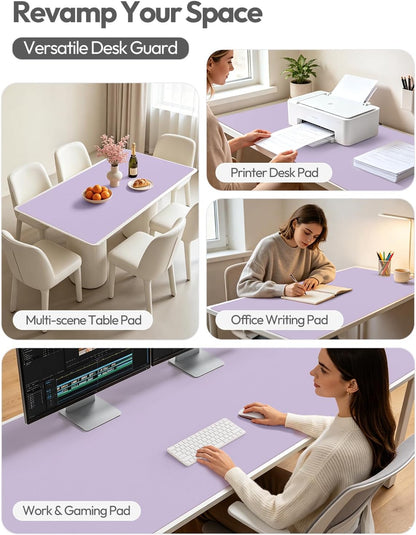 YSAGi Leather Desk Pad Protector, Large Mouse Pad, Non-Slip PU Leather Desk Blotter, Waterproof Writing Pad for Office and Home (31.5" x 15.8", Eggshell) - Colors B