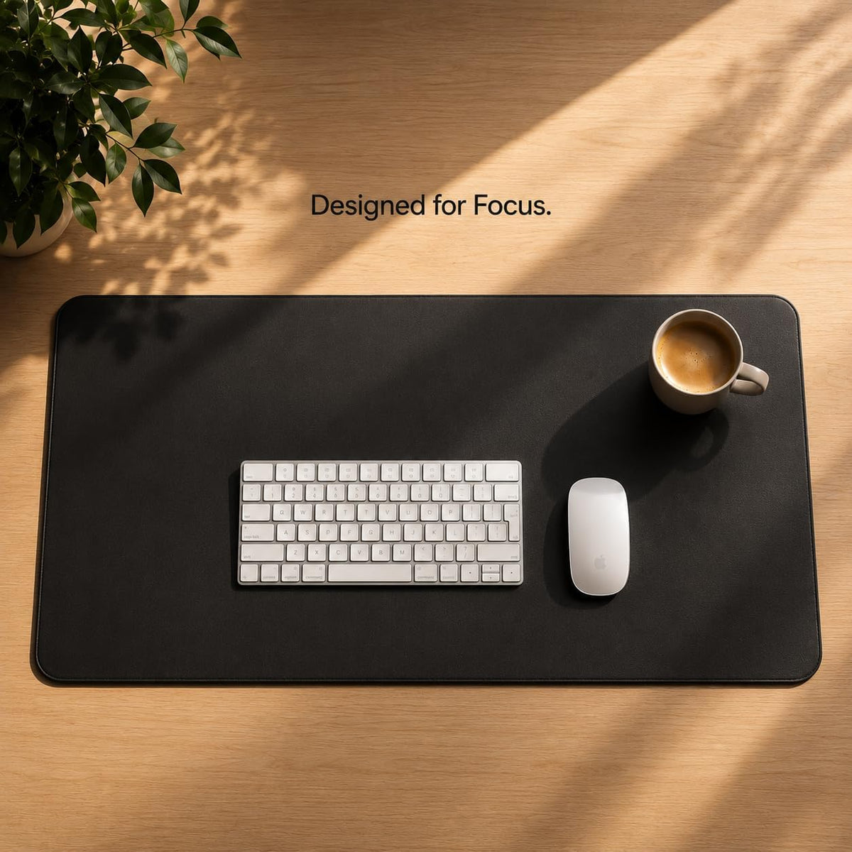 Large Desk Mat, 47" x 17", Black