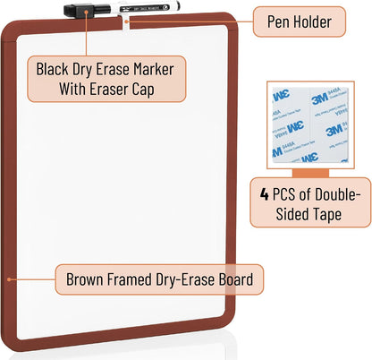 Dry Erase Board, 14” x 11”, White Frame