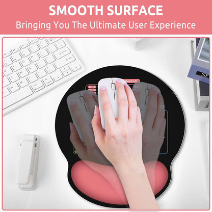 KONVINIT Ergonomic Mouse Pad with Wrist Rest, Small Mousepad with Non-Slip Rubber Base and Smooth Surface, Beach Mouse Pads for Desk, Office Desk Accessories