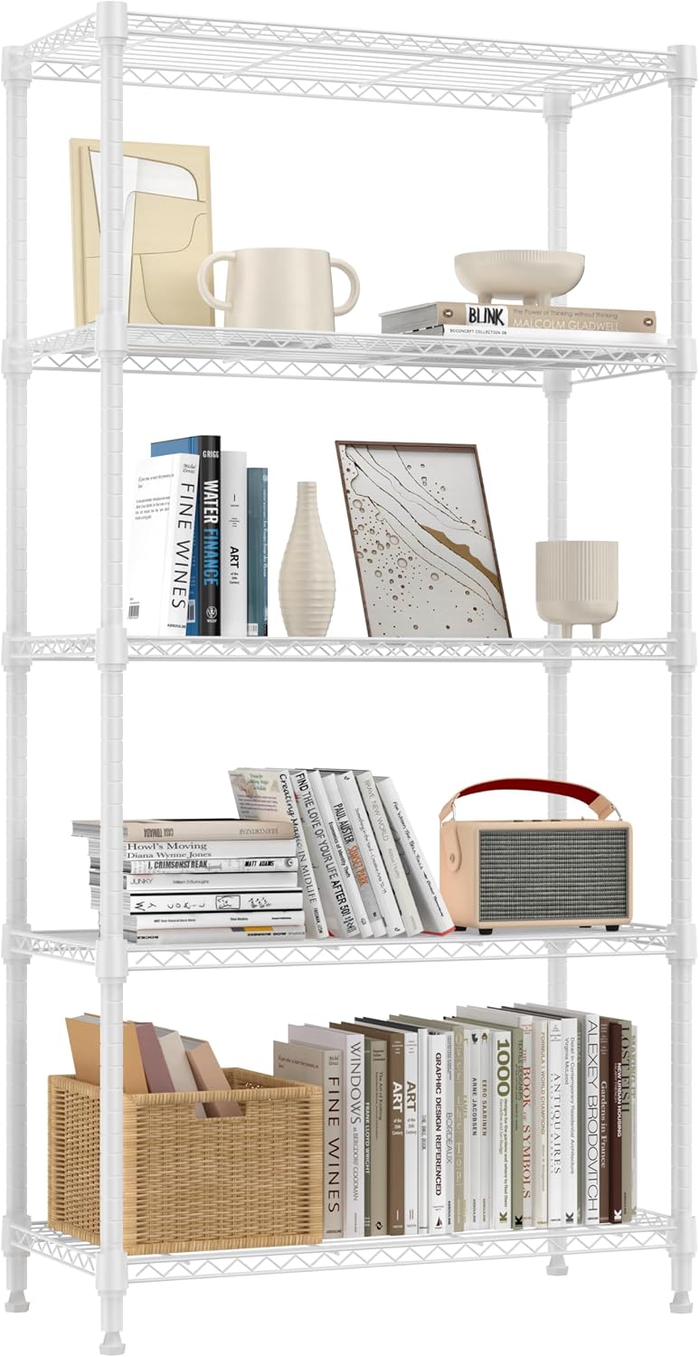 M MZG 450 lbs Steel Storage Shelving 3-Tier Utility Shelving Unit Steel Organizer Wire Rack for Home,Kitchen,Office (11.8" D x 17.7" W x 26.3" H) - Colors A