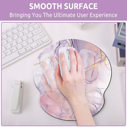 KONVINIT Ergonomic Mouse Pad with Wrist Rest, Small Mousepad with Non-Slip Rubber Base and Smooth Surface, Beach Mouse Pads for Desk, Office Desk Accessories