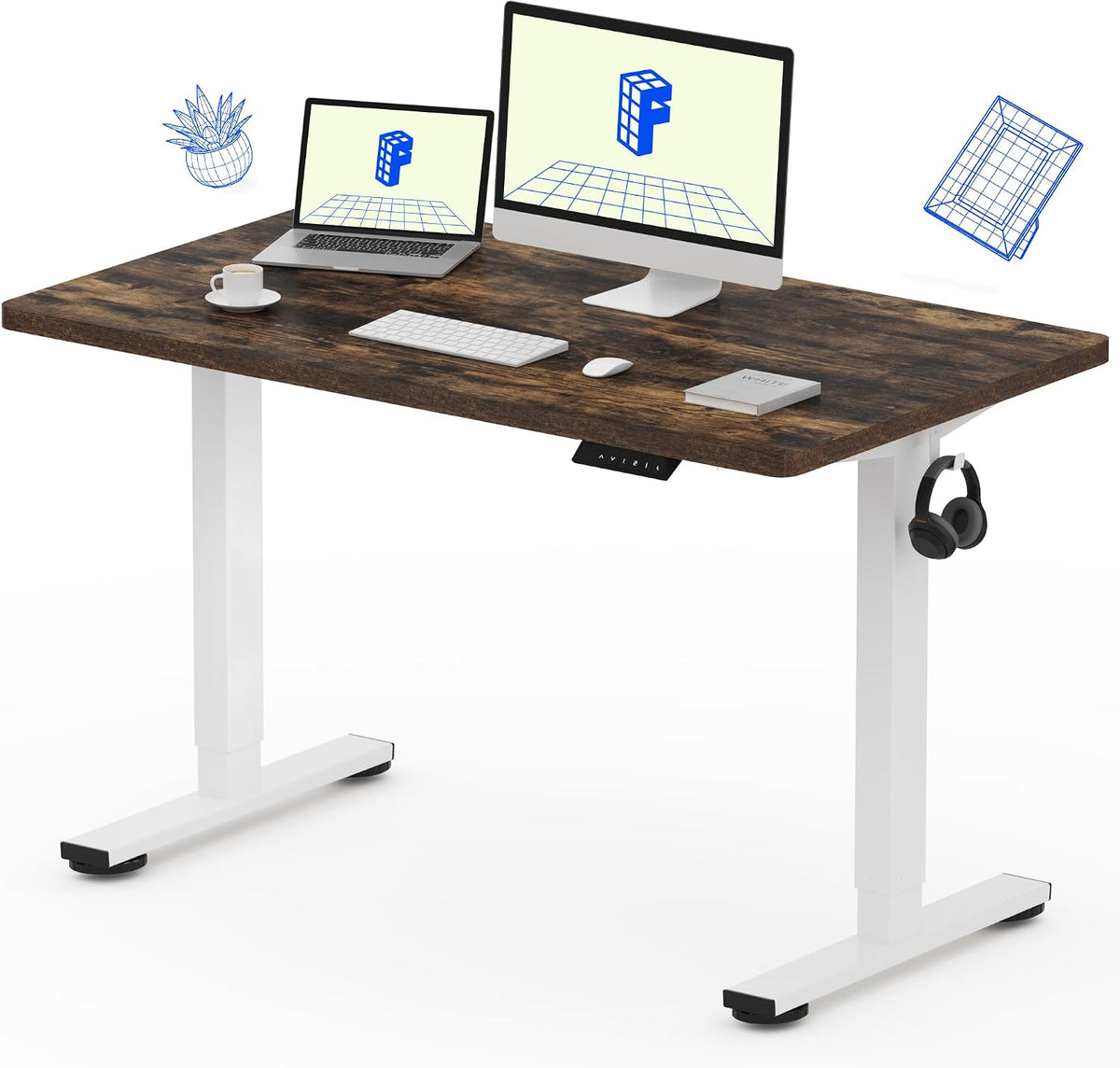 EN1 48"x24" One-Piece Standing Desk, White