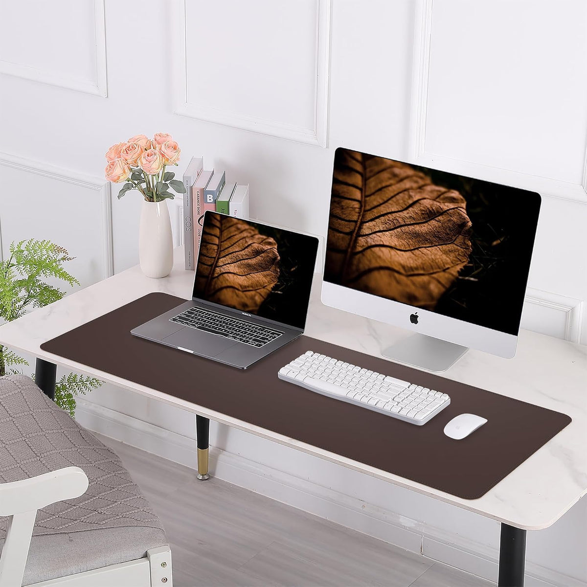 Large Desk Mat, 47" x 17", Black
