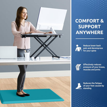 KitchenClouds Kitchen Mat Cushioned Anti Fatigue Rug 17.3"x28" Water Resistant, Non Slip, Standing and Comfort Desk/Floor Mats for House Sink Office (Black)