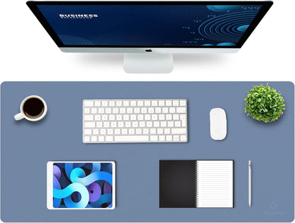 K KNODEL Large Office Leather Desk Mat, Mouse and Keyboard Pad, Computer and Laptop Mat, Desktop Protector and Cover, Writing Pad and Blotter (31.5"x15.7", Black)