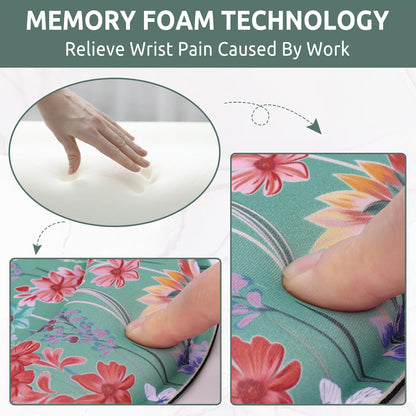 KONVINIT Ergonomic Mouse Pad with Wrist Rest, Small Mousepad with Non-Slip Rubber Base and Smooth Surface, Beach Mouse Pads for Desk, Office Desk Accessories