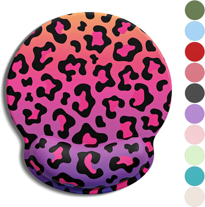 Ergonomic Mouse Pad with Wrist Rest, Comfortable Silicone Non-Slip Computer Pain Relief Gel Mouse Mat with Wrist Support for Gaming, Work, Office, Women & Men, Cute Pattern, Beige