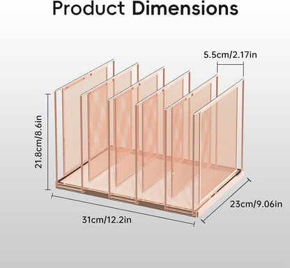 File Organizer for Desk, 5-Section Vertical File Sorter, Paper Holder Organizer Standing Metal File Folder for Office Home Classroom, Black