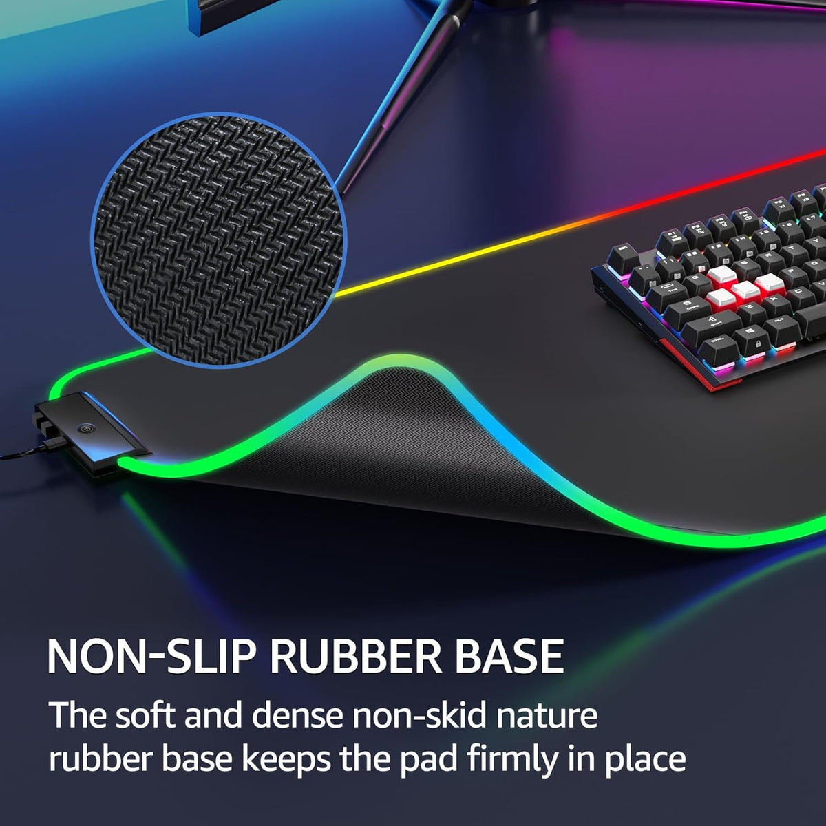 KTRIO Large Gaming Mouse Pad Desk Mat for Gamer, 31.5" x 11.8", Black, XL | Extended Size Design, Superior Micro-Weave Cloth, Non-Slip Rubber Base, Durable Stitched Edges, Water-Resistant Coating