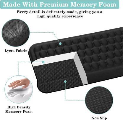 L-Shaped Desk Elbow Pad for Desk, 2-Piece Memory Foam Elbow Pads with Non-Slip, Ergonomic Desk Edge Cushion, Wrist Support Arm Rest for Office and Gaming (11.8 * 3.9 inch)